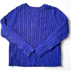 Blue Cable Knit Sweater
